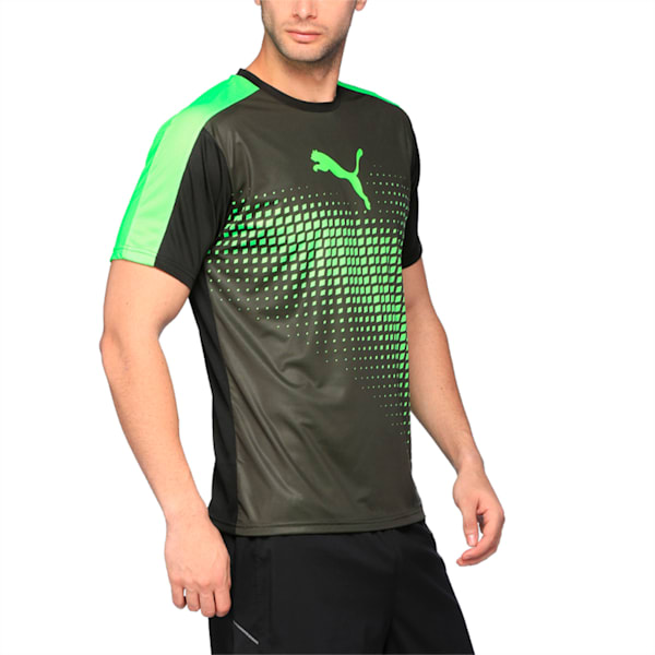 evoTRG Men's Football Training T-Shirt, Puma Black-Green Gecko, extralarge-IND
