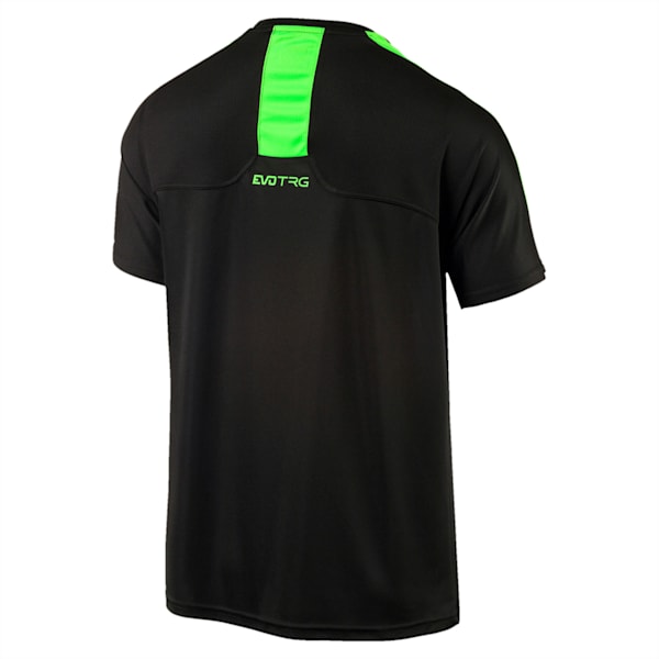 evoTRG Men's Football Training T-Shirt, Puma Black-Green Gecko, extralarge-IND