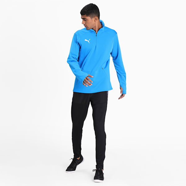 LIGA Training Fleece Quarter Zip Men's Football Pullover, Electric Blue Lemonade, extralarge-IND