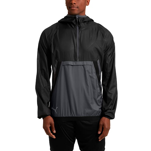 ftblNXT Men's Vent Thermo-R Windbreaker, Puma Black-Iron Gate, extralarge