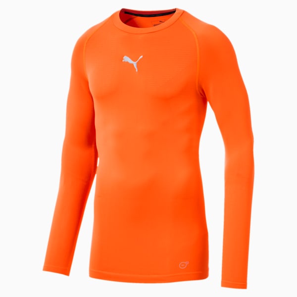 ftblNXT Long Sleeve Men's Baselayer, Shocking Orange, extralarge