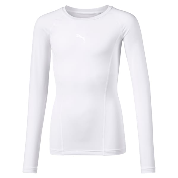 LIGA Baselayer Long Sleeve Kids' Tee, Puma White, extralarge-GBR