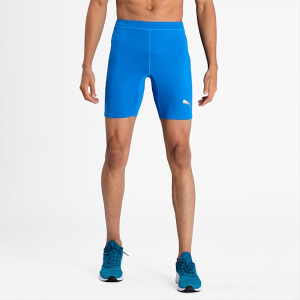 LIGA Baselayer Men's Above-Knee Football Tights, Electric Blue Lemonade, extralarge-IND