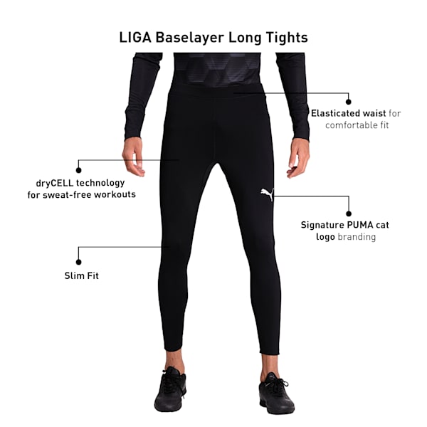 LIGA Baselayer Long dryCELL Men's Tights, Puma Black, extralarge-IND