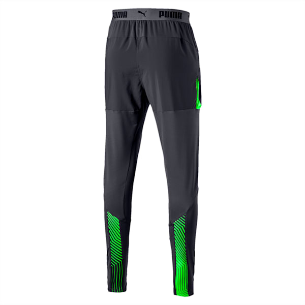 ftblNXT Pro Men's Training Pants, Ebony-Green Gecko, extralarge-IND