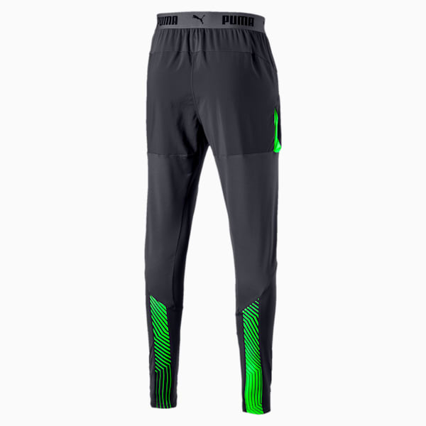 ftblNXT Men’s Pro Training Pants, Ebony-Green Gecko, extralarge