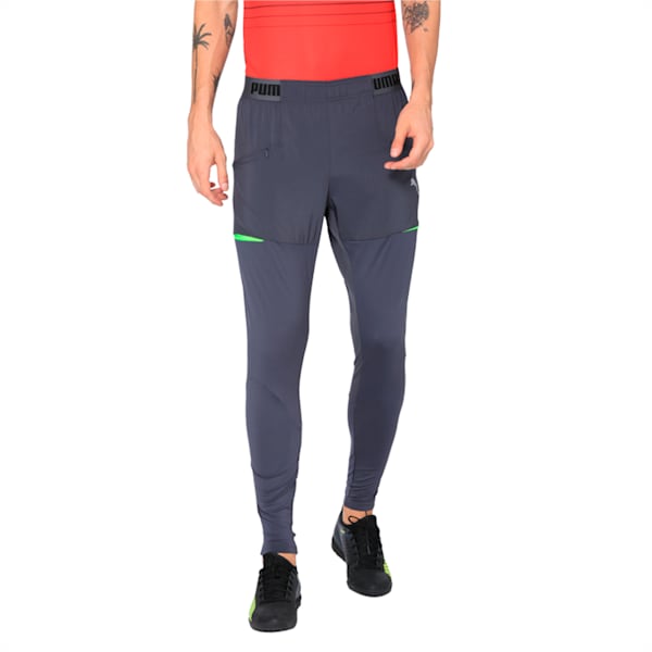 ftblNXT Pro Men's Training Pants, Ebony-Green Gecko, extralarge-IND