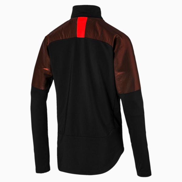 ftblNXT Men's 1/4 Zip Top, Puma Black-Red Blast, extralarge