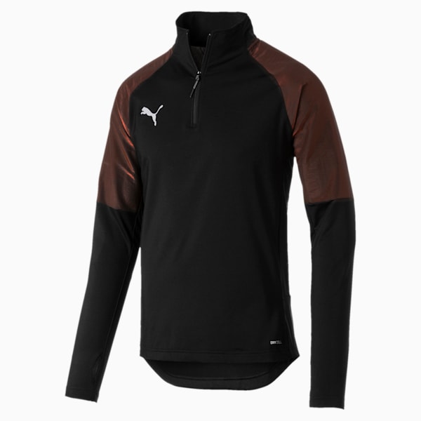 ftblNXT Men's 1/4 Zip Top, Puma Black-Red Blast, extralarge