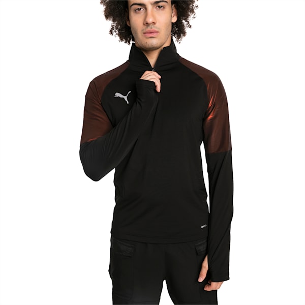 ftblNXT Men's 1/4 Zip Top, Puma Black-Red Blast, extralarge