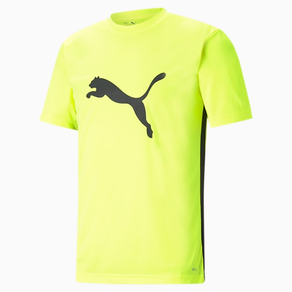 ftblPLAY Logo Men's Slim T-shirt, Yellow Alert-Puma Black, extralarge-IND