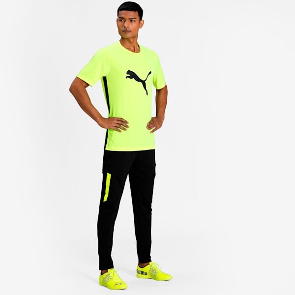 ftblPLAY Logo Men's Slim T-shirt, Yellow Alert-Puma Black, extralarge-IND