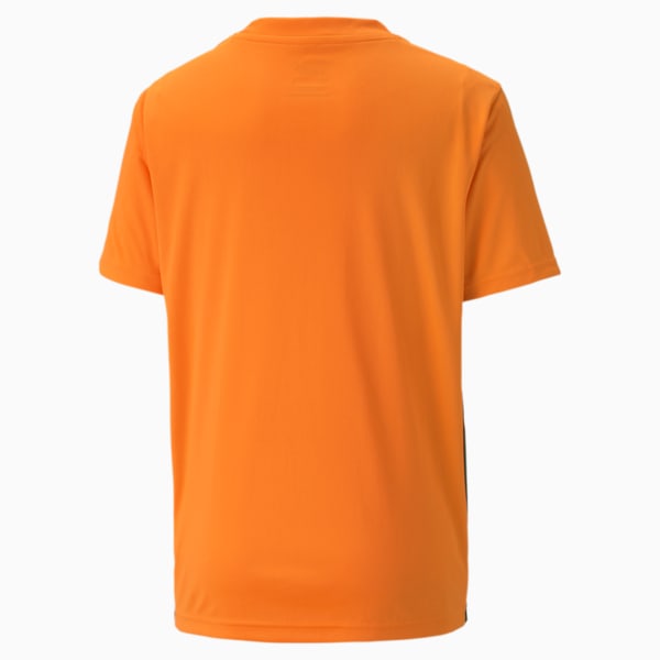 ftblPLAY Logo dryCELL Kid's  T-shirt, Shocking Orange-Puma Black, extralarge-IND