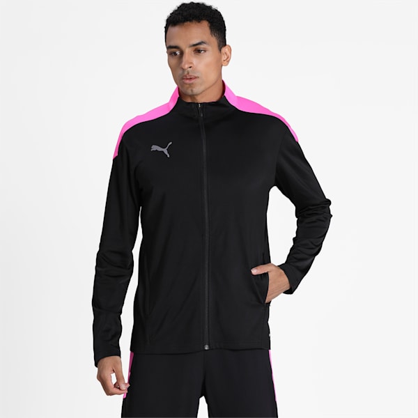 ftblNXT Men's Track Jacket, Puma Black-Luminous Pink, extralarge