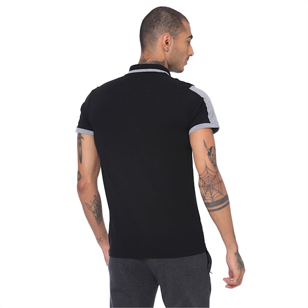 Travel Men's Polo, Puma Black-Medium Gray Heath