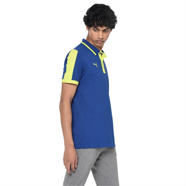 Travel Men's Polo, Sodalite Blue-Limepunch