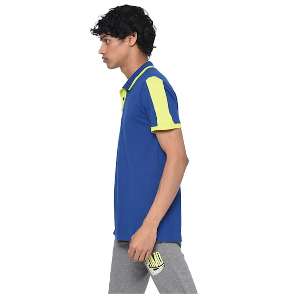Travel Men's Polo, Sodalite Blue-Limepunch