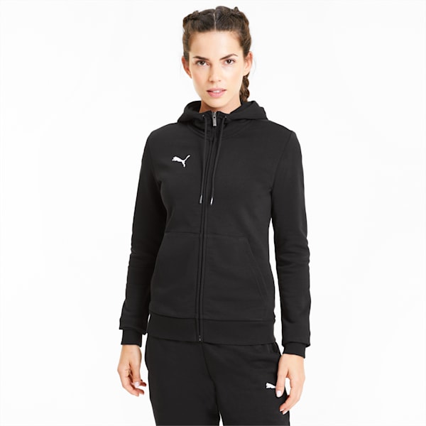 teamGOAL 23 Casuals Hooded Girl's Football Track Jacket, Puma Black, extralarge-IND
