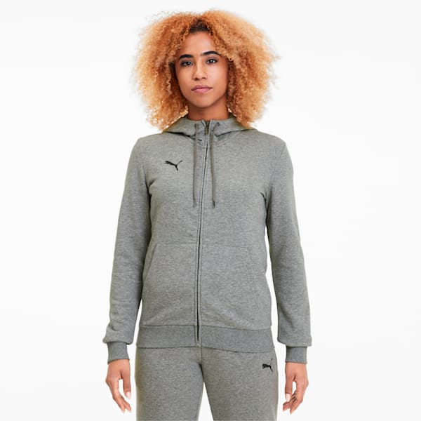 teamGOAL 23 Casuals Hooded Girl's Football Track Jacket, Medium Gray Heather, extralarge-IND