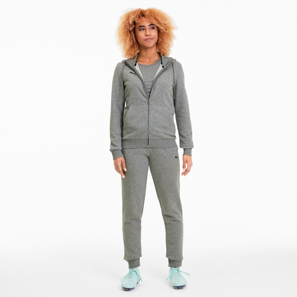 teamGOAL 23 Casuals Hooded Girl's Football Track Jacket, Medium Gray Heather, extralarge-IND