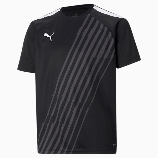 teamLIGA Graphic Kid's Football Jersey, Puma Black-Puma White, extralarge-IND