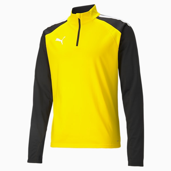 teamLIGA Quarter-Zip Men's Football Top, Cyber Yellow-Puma Black, extralarge