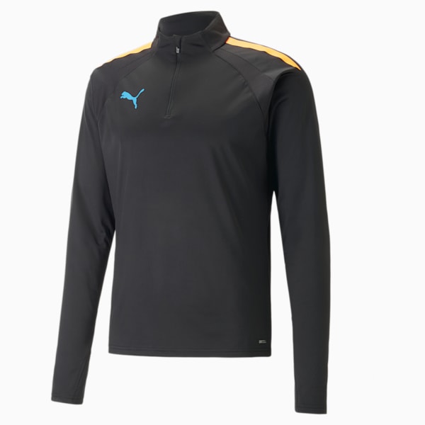 teamLIGA Quarter-Zip Men's Football Top, PUMA Black-Ultra Orange