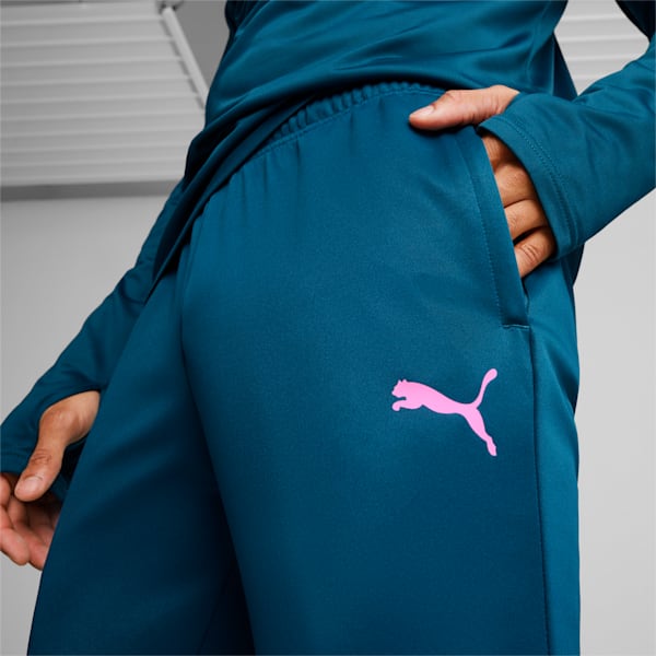 teamLIGA Training Men's Football Pants, Ocean Tropic-Poison Pink, extralarge
