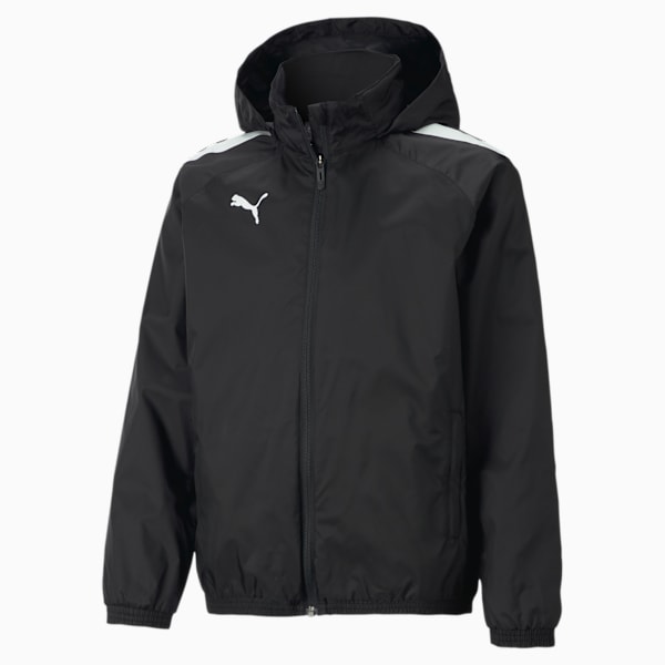 teamLIGA All-Weather Football Jacket Youth, Puma Black-Puma Black, extralarge-GBR