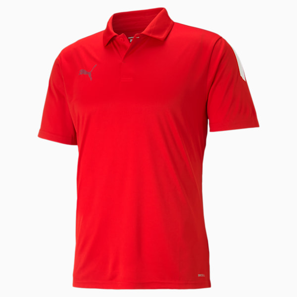 teamLIGA Sideline Men's Football Polo Shirt, Puma Red-Puma White, extralarge-IDN