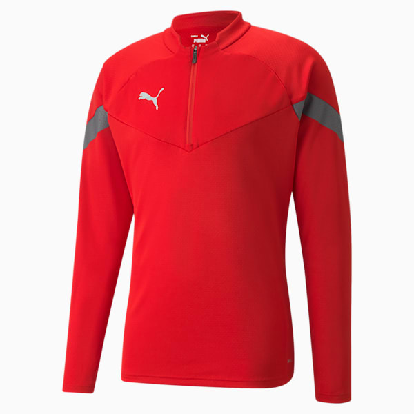 teamFINAL Training Men's 1/4 Zip Top, Puma Red-Smoked Pearl-Puma Silver, extralarge-IND