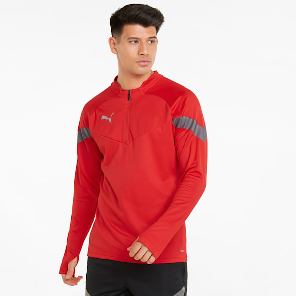 teamFINAL Training Men's 1/4 Zip Top, Puma Red-Smoked Pearl-Puma Silver, extralarge-IND