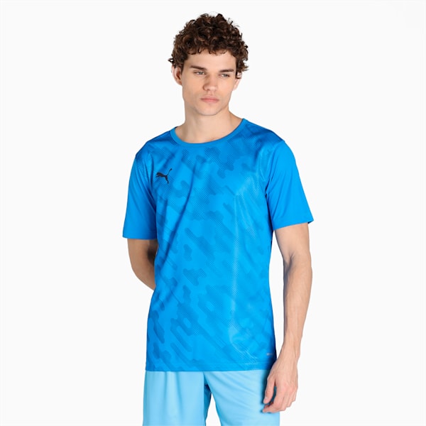 individualRISE Graphic Men's Football Slim Fit T-Shirt, Electric Blue Lemonade-Peacoat, extralarge-IND