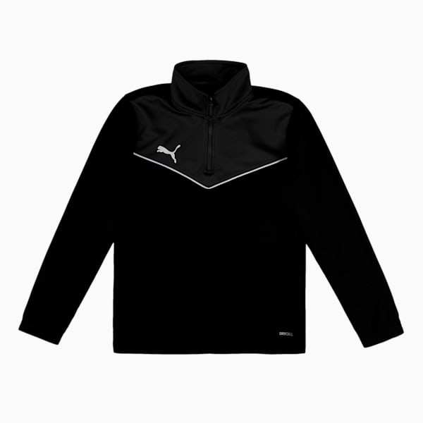 IndividualRISE 1/4 Zipped Kid's Football Shirt, Puma Black-Asphalt