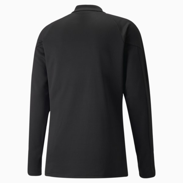 Chamarra de entrenamiento de fútbol individualFINAL con cierre de un cuarto para hombre, Puma Black-Neon Citrus, extralarge