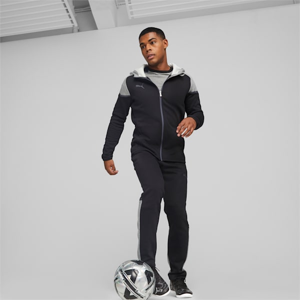 teamCUP Casuals Men's Hooded Soccer Jacket, PUMA Black, extralarge