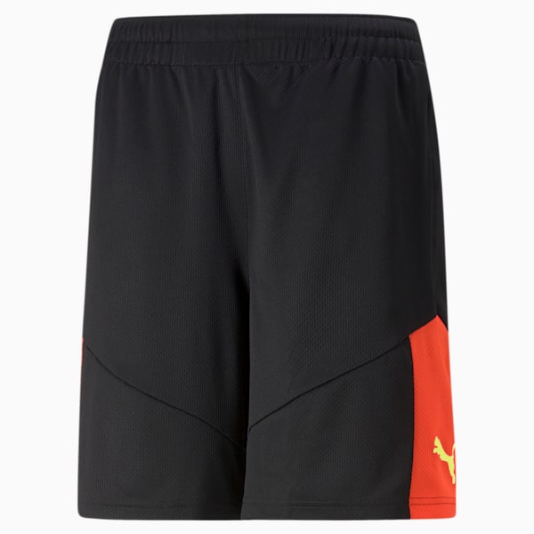 individualFINAL Men's Football Training Shorts, Puma Black-Fiery Coral, extralarge-IND