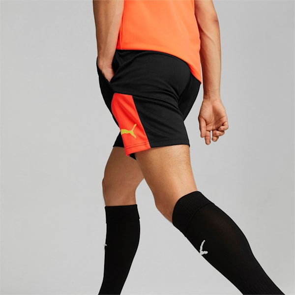 individualFINAL Men's Football Training Shorts, Puma Black-Fiery Coral, extralarge-IND