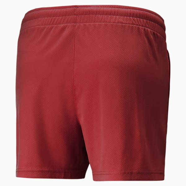 SHE MOVES THE GAME Women's Soccer Shorts, Intense Red