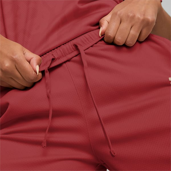 SHE MOVES THE GAME Women's Soccer Shorts, Intense Red
