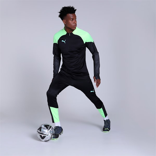 individualCUP Men's 1/4 Zip Slim Fit Jacket, PUMA Black-Fast Yellow, extralarge-IND