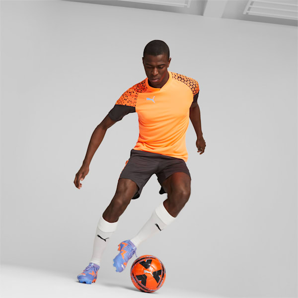 individualCUP Men's Regular Fit Training Shorts, PUMA Black-Ultra Orange, extralarge-IND