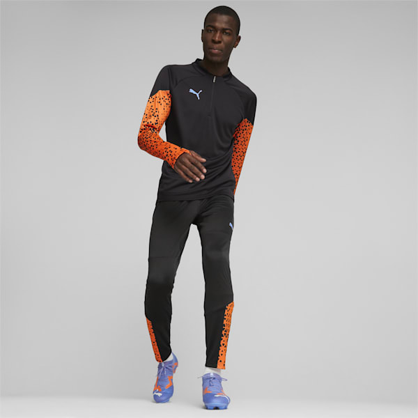individualCUP Men's Football Training Slim Fit Pants, PUMA Black-Ultra Orange, extralarge-AUS