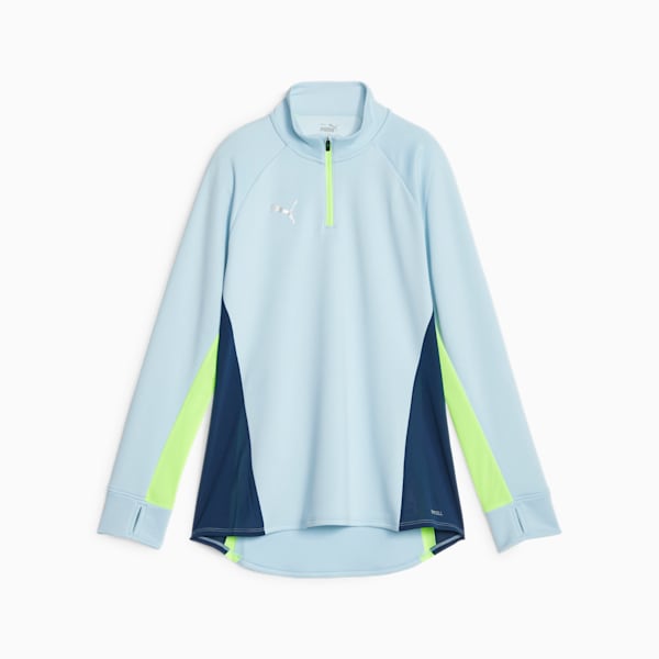individualBLAZE Women's Quarter-Zip Football Top, Silver Sky-Persian Blue, extralarge-GBR
