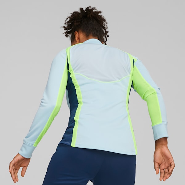 individualBLAZE Women's Quarter-Zip Football Top, Silver Sky-Persian Blue, extralarge-GBR