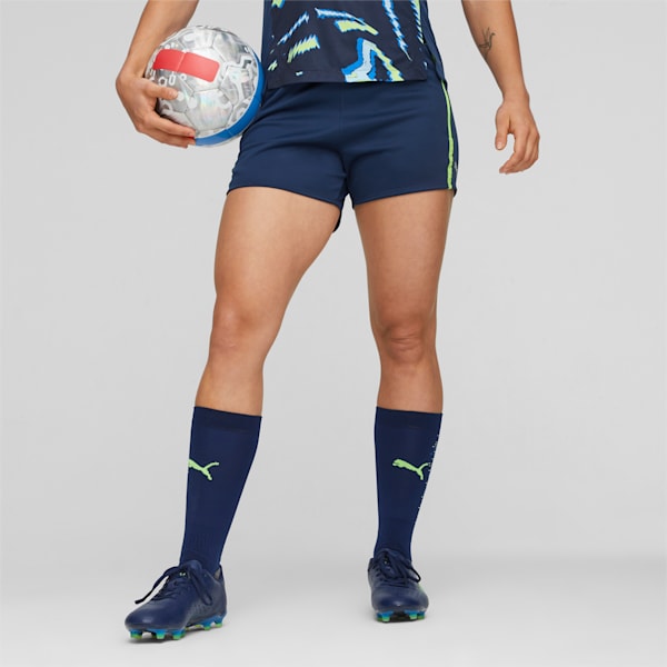 individualBLAZE Women's Football Shorts, Persian Blue-Pro Green, extralarge-AUS