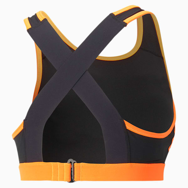 individualBLAZE High Neck Football Bra Women, PUMA Black-Ultra Orange