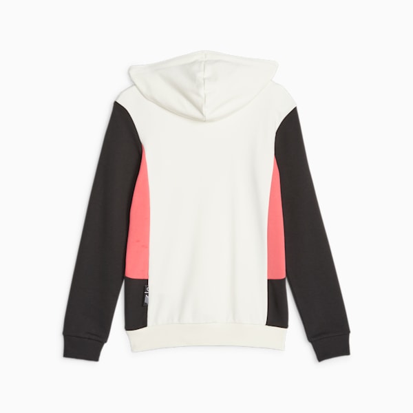 PUMA Queen Women's Football Hoodie, Electric Blush-Warm White-PUMA Black, extralarge-AUS