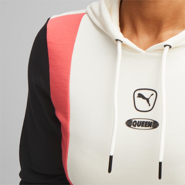 Queen Women's Football Hoodie, Electric Blush-Warm White-PUMA Black, extralarge-IND