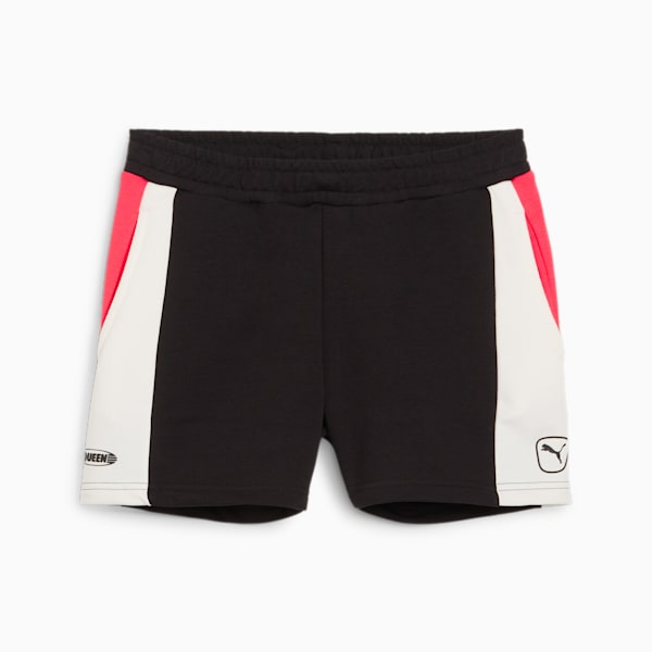 PUMA Queen Women's Football Shorts, Electric Blush-Warm White-PUMA Black, extralarge-AUS